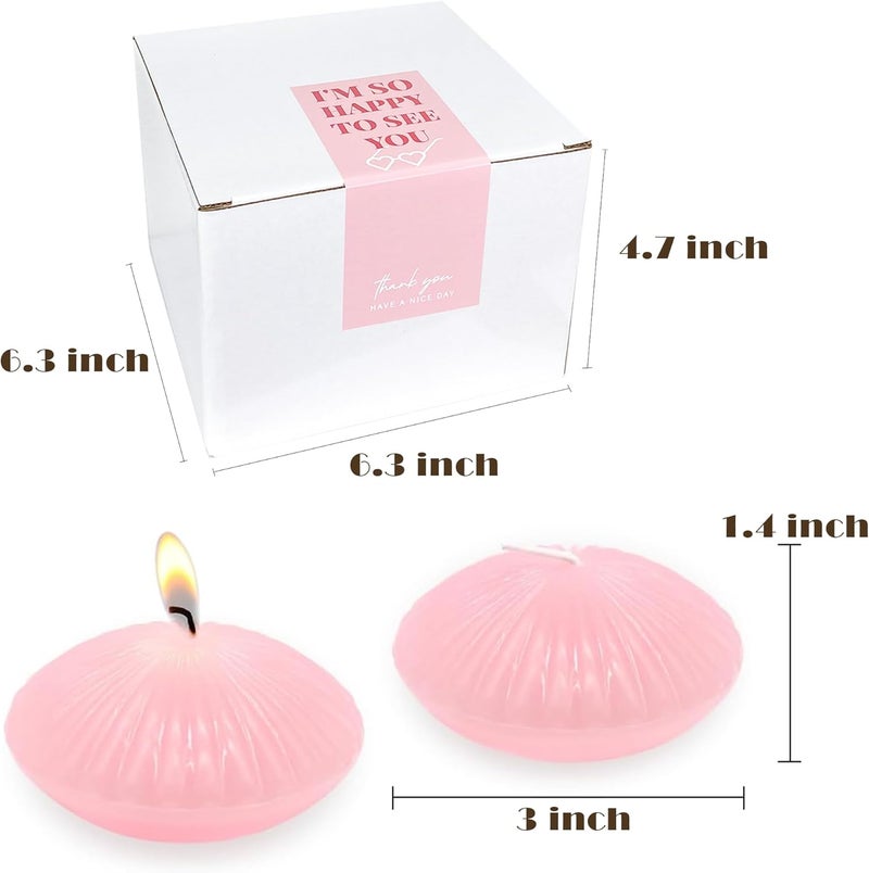 LPUSA 10 Hour BabyPink Floating Candles Large 3"，Unscented Romantic Tealight Ribbed Candles for Cylinder Vases，Centerpieces at Wedding, Party, Pool, Holidays, Set of 12 - Image 5